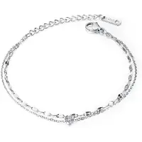 Firetti Armband "Schmuck Geschenk Armschmuck Armkette Schiffsankerkette", silber (edelstahlfarben, weiß, weiß), Armbänder, Damen, 23cm, Edelstahl, Armband, mit Zirkonia (synth.)