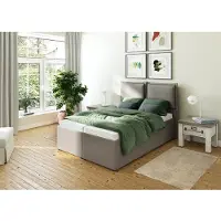 Maintal Polsterbett "Lyara", grau (hellgrau), B:147cm L:215cm, Struktur fein (100% Polyester), Betten, Polsterbett, wahlweise ohne Matratze oder mit 3 Matratzenarten zur Auswahl