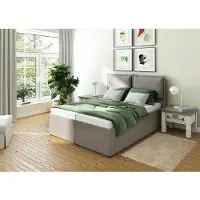 Maintal Polsterbett "Lyara", grau (hellgrau), B:167cm L:215cm, Struktur fein (100% Polyester), Betten, Polsterbett, wahlweise ohne Matratze oder mit 3 Matratzenarten zur Auswahl