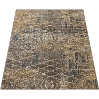 Paco Home Teppich "Jazz 708", blau, B:80cm H:9mm L:150cm, Polypropylen, Teppiche, Teppich, Kurzflor, modernes Design und Used-Look, Motiv Ornamente