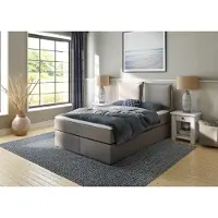 Home affaire Boxspringbett "Lysann", grau (hellgrau), B:147cm L:215cm, Komplettbetten, Boxspringbett, 5fach verstellbares Kopfteil, in 4 Breiten, 3 Matratzenarten
