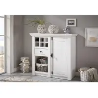 Home affaire Highboard "California", weiß (pinie weiß), B:108cm H:100cm T:45cm, Sideboards, Highboard, Breite 105 cm