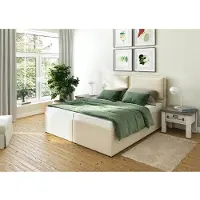 Maintal Polsterbett "Lyara", beige, B:187cm L:215cm, Struktur fein (100% Polyester), Betten, Polsterbett, wahlweise ohne Matratze oder mit 3 Matratzenarten zur Auswahl