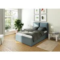 Maintal Polsterbett "Lyara", blau (petrol), B:147cm L:215cm, Struktur fein (100% Polyester), Betten, Polsterbett, wahlweise ohne Matratze oder mit 3 Matratzenarten zur Auswahl