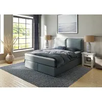 Home affaire Boxspringbett "Lysann", blau (petrol), B:167cm L:215cm, Komplettbetten, Boxspringbett, 5fach verstellbares Kopfteil, in 4 Breiten, 3 Matratzenarten