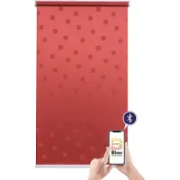 Sunlines Elektrisches Rollo "Funky Square", rot (rot, weiß), B:70cm H:180cm, Kunststoff, Metall, Polyester, Rollos, Elektrisches Rollo, appgesteuert via Bluetooth, mit Akku und Motor, weißer Fallstab