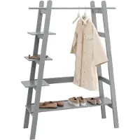 Otto Home Garderobe "Rikke", grau, B:118cm H:168cm T:40cm, Massivholz, Garderobenpaneele, Garderobe, "Rikke", Breite 118 cm