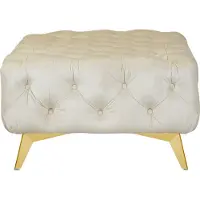 Home affaire Polsterhocker "Amaury", beige, B:80cm H:45cm T:80cm, Struktur (100% Polyester);Samtoptik (100% Polyester), Hocker, Polsterhocker, Chesterfield-Optik, Breite 80cm, Fußfarbe wählbar