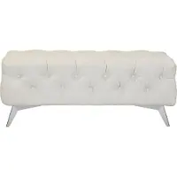 Leonique Polsterhocker "Amaury", beige, B:120cm H:45cm T:80cm, Struktur (100% Polyester);Samtoptik (100% Polyester), Hocker, Polsterhocker, Chesterfield-Optik, Breite 120cm, Fußfarbe wählbar