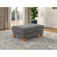 Sit&More Polsterhocker SIT & MORE "Dundee", grau, B:75cm H:46cm, Hocker, Polsterhocker, mit Klappfunktion, Federkern und hochwertigen Massivholzfüßen