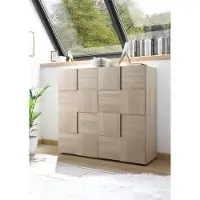 Inosign Highboard "Dama Höhe 111 cm, Breite 121 cm, Kommode 2 Türen, Hochkommode", braun (eiche sonoma), Sideboards, Highboard, Front in 3D-Optik, viel Stauraum, verschiedene Farben