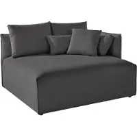 Andas Ottomane "Nöre", grau (anthrazit), B:138cm H:86cm T:128cm, 60% Baumwolle/40% Leinen, Sofas, Ottomane, kurzes Lounge-Modul - zum Zusammenstellen, Breite 138 cm, Tiefe 128 cm