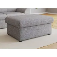 Domo Hocker "Topper", grau (weiß, grau), B:93cm H:40cm T:69cm, Hocker, Hocker, mit Wellenunterfederung, auf Kunststoffgleitern