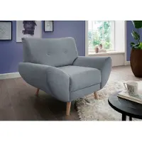 Home affaire Sessel "Basta komfortable Wellenunterfederung, Breite 112cm", blau (hellblau), B:112cm H:80cm T:82cm, (100% Polyester) Struktur fein (100% Polyester) Chenille, Sessel, Sessel