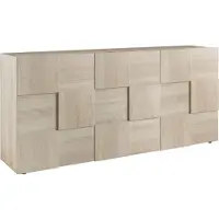 Home affaire Sideboard "Dama Breite 181, Kommode 3 Türen, Anrichte", braun (eichefarben sonoma), B:181cm H:84cm T:42cm, Sideboards, Sideboard, Front in 3D-Optik, viel Stauraum, verschiedene Farben
