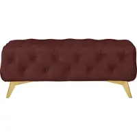 Home affaire Polsterhocker "Amaury", rosa (rose), B:120cm H:45cm T:80cm, Struktur (100% Polyester);Samtoptik (100% Polyester), Hocker, Polsterhocker, Chesterfield-Optik, Breite 120cm, Fußfarbe wählbar