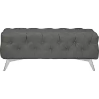 Home affaire Polsterhocker "Amaury", grau, B:120cm H:45cm T:80cm, Struktur (100% Polyester);Samtoptik (100% Polyester), Hocker, Polsterhocker, Chesterfield-Optik, Breite 120cm, Fußfarbe wählbar