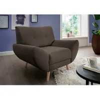 Home affaire Sessel "Basta", braun, B:112cm H:80cm T:82cm, (100% Polyester) Struktur fein (100% Polyester) Chenille, Sessel, Sessel