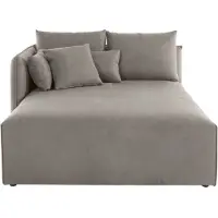Andas Ottomane "Nöre", grau (hellgrau), B:138cm H:86cm T:168cm, 100% Polyester, Sofas, Ottomane, Lounge-Modul - zum eigenen Zusammenstellen, Breite 138cm, Tiefe 168cm