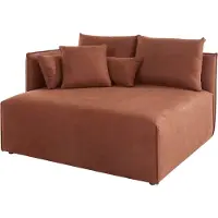 Andas Ottomane "Nöre", braun (cognac), B:138cm H:86cm T:128cm, 100% Polyester, Sofas, Ottomane, kurzes Lounge-Modul - zum Zusammenstellen, Breite 138 cm, Tiefe 128 cm
