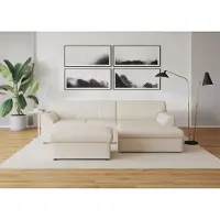 Domo "Topper, elegant und zeitlos, kompaktes Stellmaß 245/155cm, L-Form" mit Recamiere, wahlweise mit Schlaffunktion