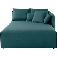 Andas Ottomane "Nöre", blau (petrol), B:138cm H:86cm T:168cm, 100% Polyester, Sofas, Ottomane, Lounge-Modul - zum eigenen Zusammenstellen, Breite 138cm, Tiefe 168cm