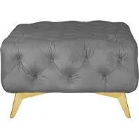 Home affaire Polsterhocker "Amaury", grau, B:80cm H:45cm T:80cm, Struktur (100% Polyester);Samtoptik (100% Polyester), Hocker, Polsterhocker, Chesterfield-Optik, Breite 80cm, Fußfarbe wählbar
