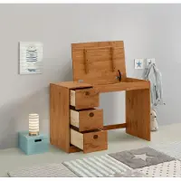Otto Home Kinderschreibtisch "Alpi", beige (natur gebeizt, gewachst), B:100cm H:75cm T:50cm, Tische, Kinderschreibtisch, Kiefernholz, Wangengestell, mit 3 Schubkästen, Tischbreite 100 cm