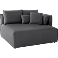 Andas Ottomane "Nöre", grau (dunkelgrau), B:138cm H:86cm T:128cm, 100% Polypropylene, Sofas, Ottomane, kurzes Lounge-Modul - zum Zusammenstellen, Breite 138 cm, Tiefe 128 cm