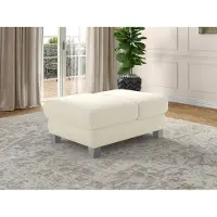 Sit&More Polsterhocker SIT & MORE "Dundee", beige (creme), B:75cm H:46cm, Hocker, Polsterhocker, mit Klappfunktion, Federkern und hochwertigen Edelstahlfüßen