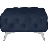 Home affaire Polsterhocker "Amaury", blau, B:80cm H:45cm T:80cm, Struktur (100% Polyester);Samtoptik (100% Polyester), Hocker, Polsterhocker, Chesterfield-Optik, Breite 80cm, Fußfarbe wählbar