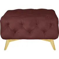 Home affaire Polsterhocker "Amaury", rosa (rose), B:80cm H:45cm T:80cm, Struktur (100% Polyester);Samtoptik (100% Polyester), Hocker, Polsterhocker, Chesterfield-Optik, Breite 80cm, Fußfarbe wählbar