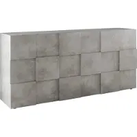 Home affaire Sideboard "Dama Breite 181, Kommode 3 Türen, Anrichte", grau (beton, optik), B:181cm H:84cm T:42cm, Sideboards, Sideboard, Front in 3D-Optik, viel Stauraum, verschiedene Farben