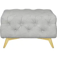 Home affaire Polsterhocker "Amaury", silber, B:80cm H:45cm T:80cm, Struktur (100% Polyester);Samtoptik (100% Polyester), Hocker, Polsterhocker, Chesterfield-Optik, Breite 80cm, Fußfarbe wählbar