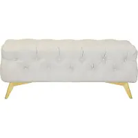 Home affaire Polsterhocker "Amaury", beige, B:120cm H:45cm T:80cm, Struktur (100% Polyester);Samtoptik (100% Polyester), Hocker, Polsterhocker, Chesterfield-Optik, Breite 120cm, Fußfarbe wählbar