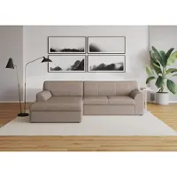 Domo "Topper, elegant und zeitlos, kompaktes Stellmaß 245/155cm, L-Form" mit Recamiere, wahlweise mit Schlaffunktion