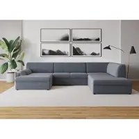Domo Wohnlandschaft "Topper, elegant & zeitlos, Breite 320cm, komfortabel, U-Form", grau (dunkelgrau), B:320cm H:78cm T:213cm, Sofas, Wohnlandschaft, wahlweise mit Bettfunktion