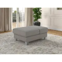 Sit&More Polsterhocker SIT & MORE "Dundee", silber, B:75cm H:46cm, Hocker, Polsterhocker, mit Klappfunktion, Federkern und hochwertigen Edelstahlfüßen