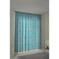 Wirth 1100000002199 "Stuben" Gr. 1, blau, B:65cm H:125cm, Jacquard, Baumwolle, Polyester, Gardinen, 1100000002199