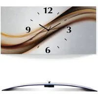 ARTland Wanduhre, gebogen Quarzuhr - schwarzer Zeiger Welle Größe: 50x25 cm