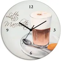 ARTland Glas Wanduhr Quarzuhr - schwarzer Zeiger Latte Macchiato II Größe: 30x30 cm