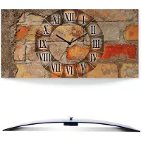 ARTland Wanduhr, gebogen Funkuhr - schwarzer Zeiger Antike Uhr Größe: 50x25 cm