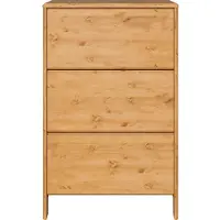 Home affaire Schuhschrank "Luven", braun (natur), B:82cm H:130cm T:34cm, Massivholz, Schränke, Schuhschrank, FSC zertifiziertes Massivholz, mit 3 Klappen