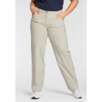 Kjbrand 5-Pocket-Hose "Babsie Mikro", Damen, Gr. 42, N-Gr, beige, Web, Obermaterial: 60% Baumwolle, 37% Polyamid, 3% Elasthan, figurumspielend lang, Hosen 5-Pocket-Hose, mit Komfortbund