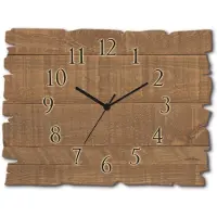 ARTland Holz Wanduhr Quarzuhr - schwarzer Zeiger Holz dunkel Größe: 40x30 cm