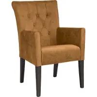 Home affaire Esszimmerstuhl "King", gold (goldgelb, wenge), B:60cm H:92cm T:65cm, Polyester, Stühle, Esszimmerstuhl, Esszimmerstuhl mit Knopfheftung