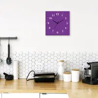 ARTland Wanduhr auf Alu Quarzuhr - schwarzer Zeiger Trendfarbe Lila Größe: 30x30 cm