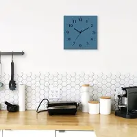 ARTland Wanduhr auf Alu Quarzuhr - schwarzer Zeiger Trendfarbe Niagara Größe: 30x30 cm