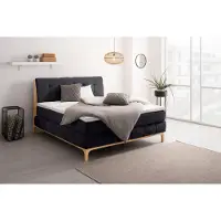 Otto Home Boxspringbett "Jelle", schwarz, B:181cm L:216cm, Komplettbetten, Boxspringbett, zertifizierte, recycelte Bezugsstoffe, verschiedene Ausführungen