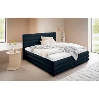 LeGer By Lena Gercke Polsterbett "Maylis", blau, B:192cm L:211cm, 100% Polyester, , Betten, Polsterbett, wahlweise mit und ohne Matratze und Lattenrost, auch in 200cm Breite